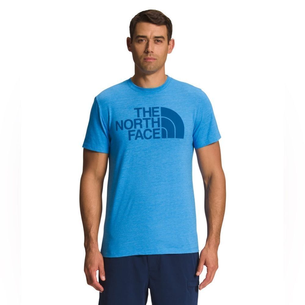 The North Face Short Sleeve Half Dome Tri-Blend Tee Super Sonic Blue Heather